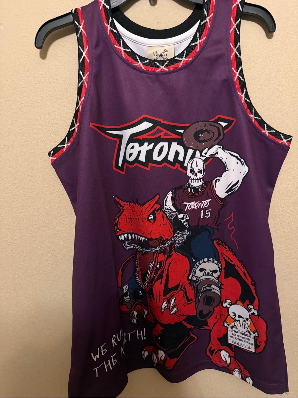 Brand X Vince Carter Toronto Raptors Dinosaur Jersey Men’s Small NWT Purple